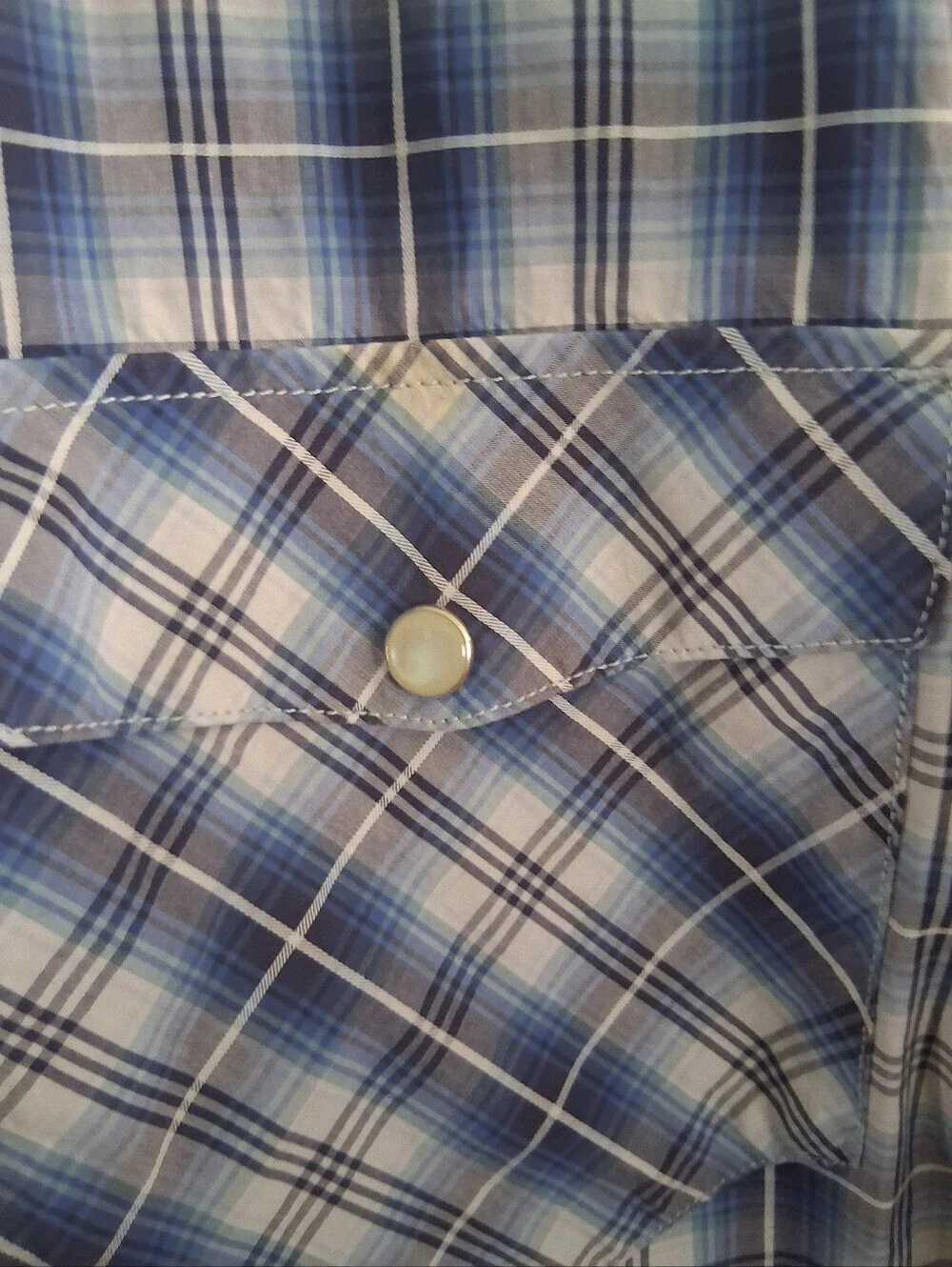 Banana Republic Plaid Western Cowboy Pearl Snap Button Down Slim Fit Shirt  L